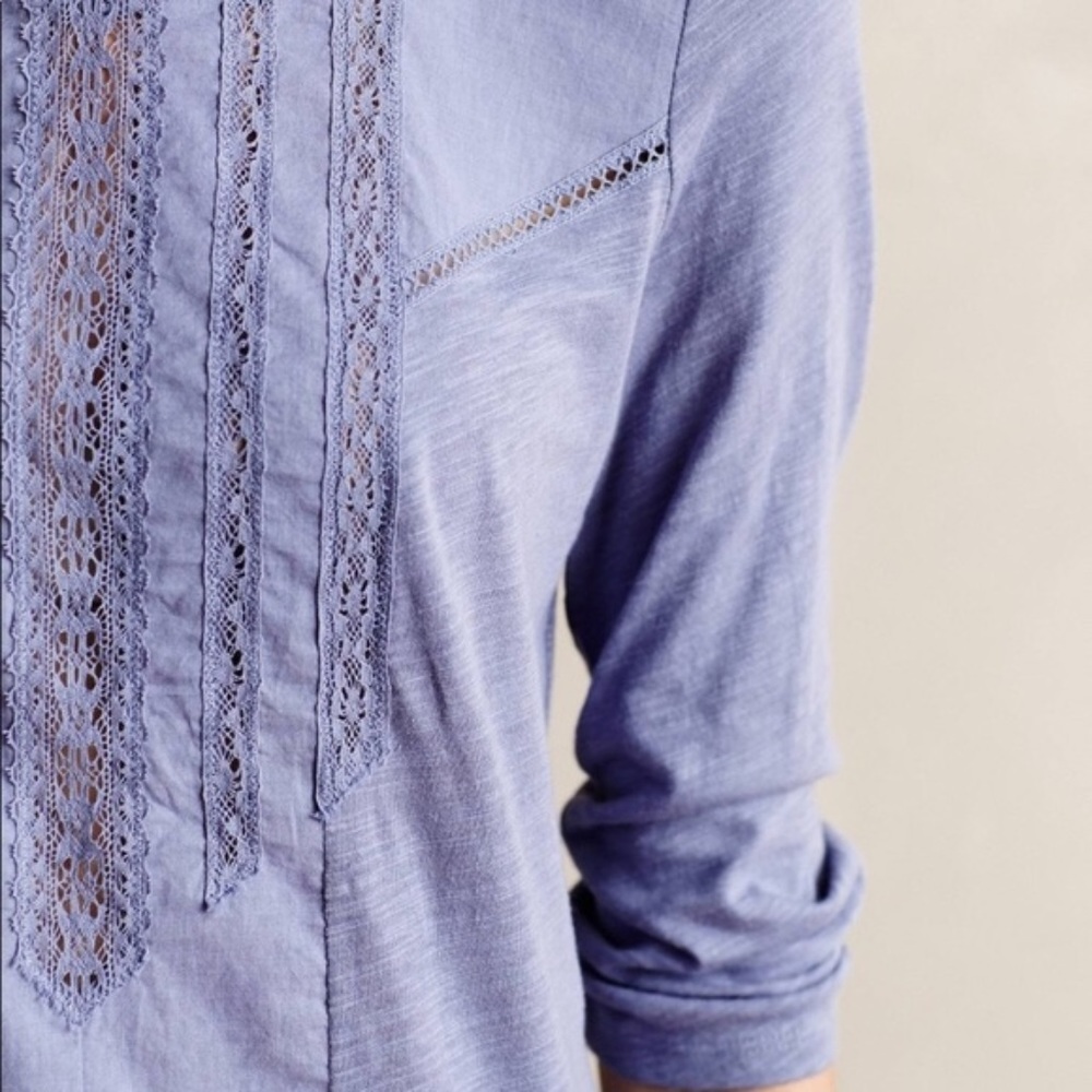 Anthropologie Meadow Rue Tuxedo Ruffle Top - Picture 2 of 5